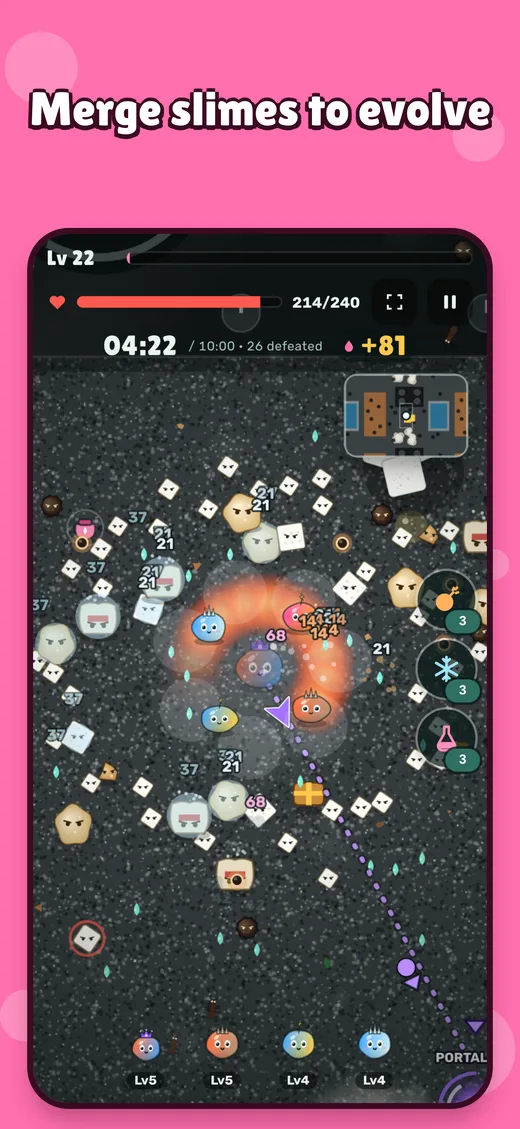 Merging slimes in a run